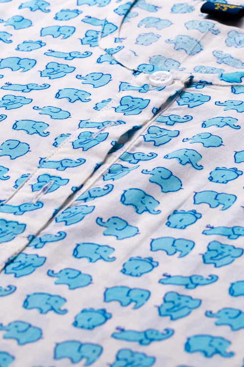 Blue Elephant Nightsuit Set image 1