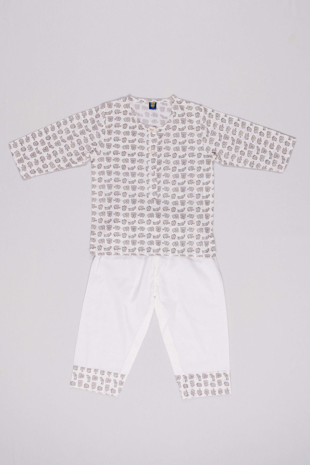 Grey Mini Elephant Nightsuit Set image 2