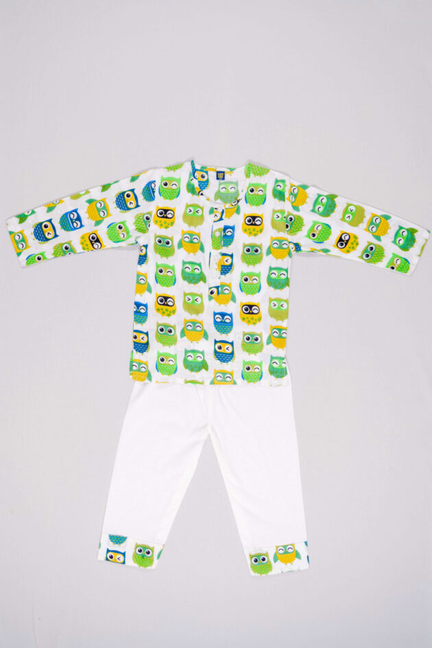Night Owl Green Nightsuit Set