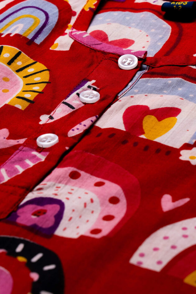 Rainbow Sprinkles Red Nightsuit Set - Image 2