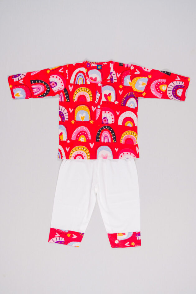 Rainbow Sprinkles Red Nightsuit Set - Image 3