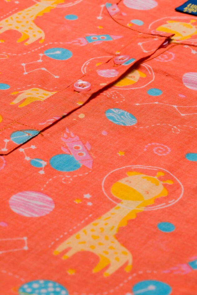 Space Giraffe Orange Nightsuit Set - Image 2