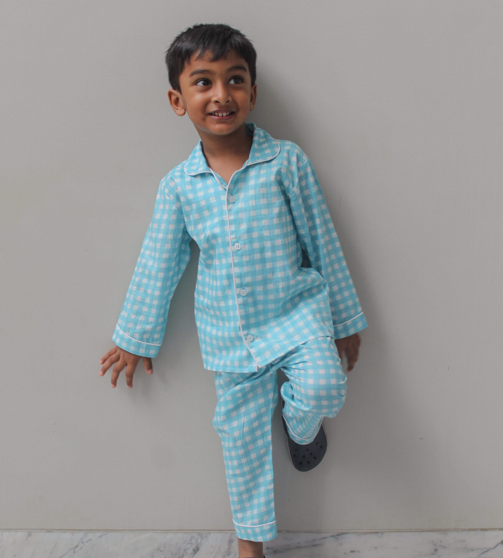 Blue Gingham Nightsuit