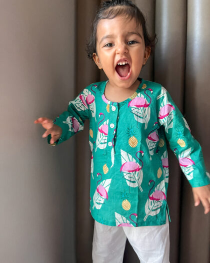 Tropical Flamingo Nightsuit Set