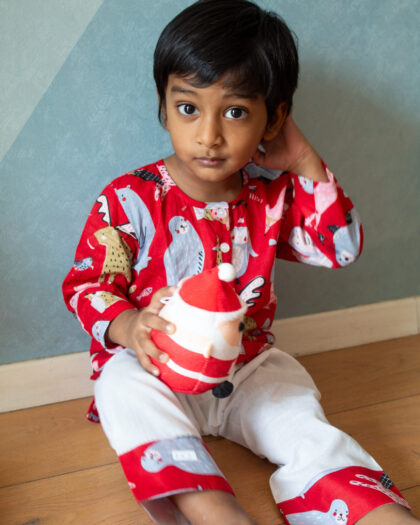 Reindeer Joy Red Nightsuit Set