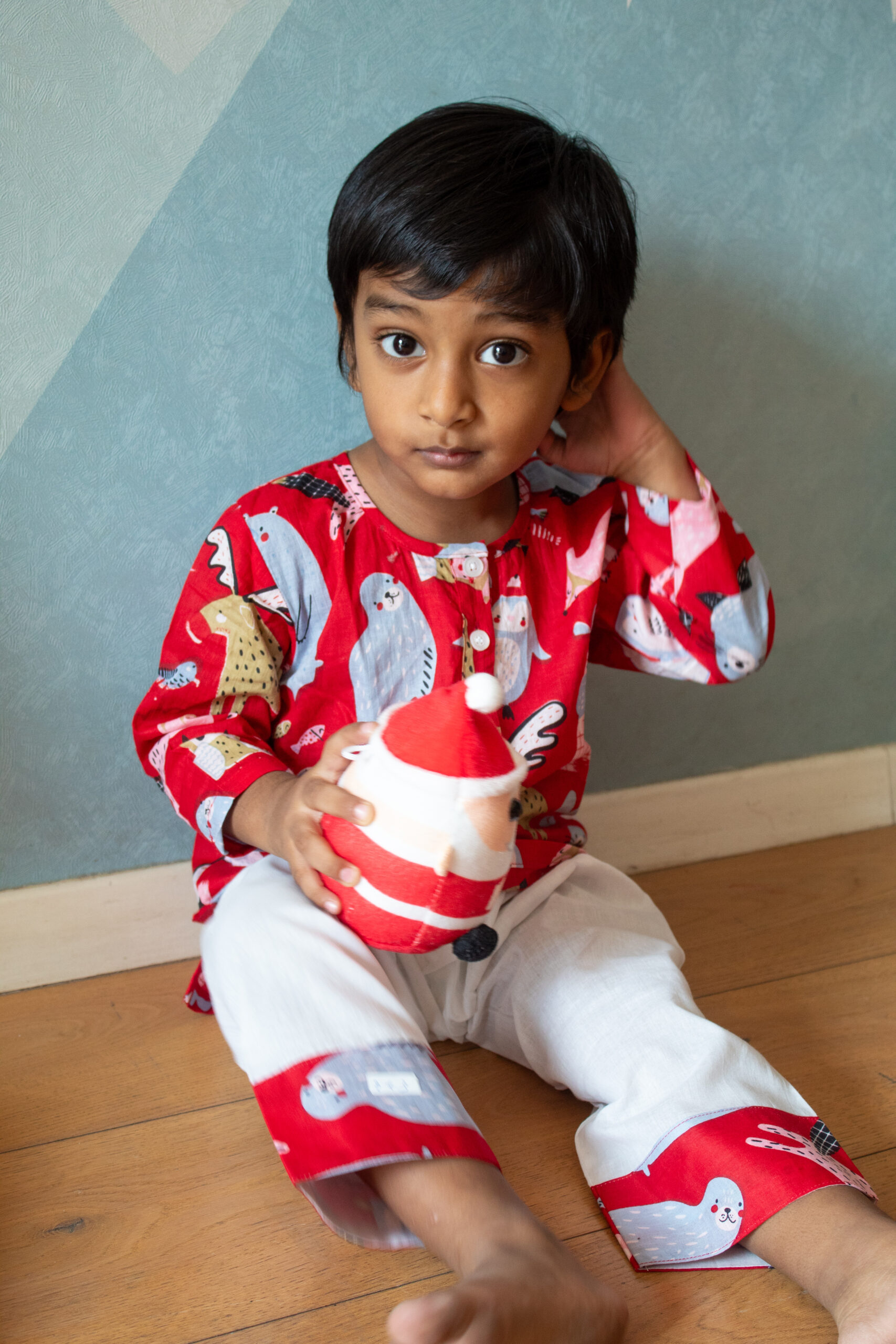 Reindeer Joy Red Nightsuit Set