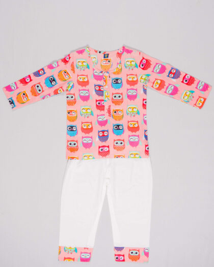 Night Owl Pink Nightsuit Set