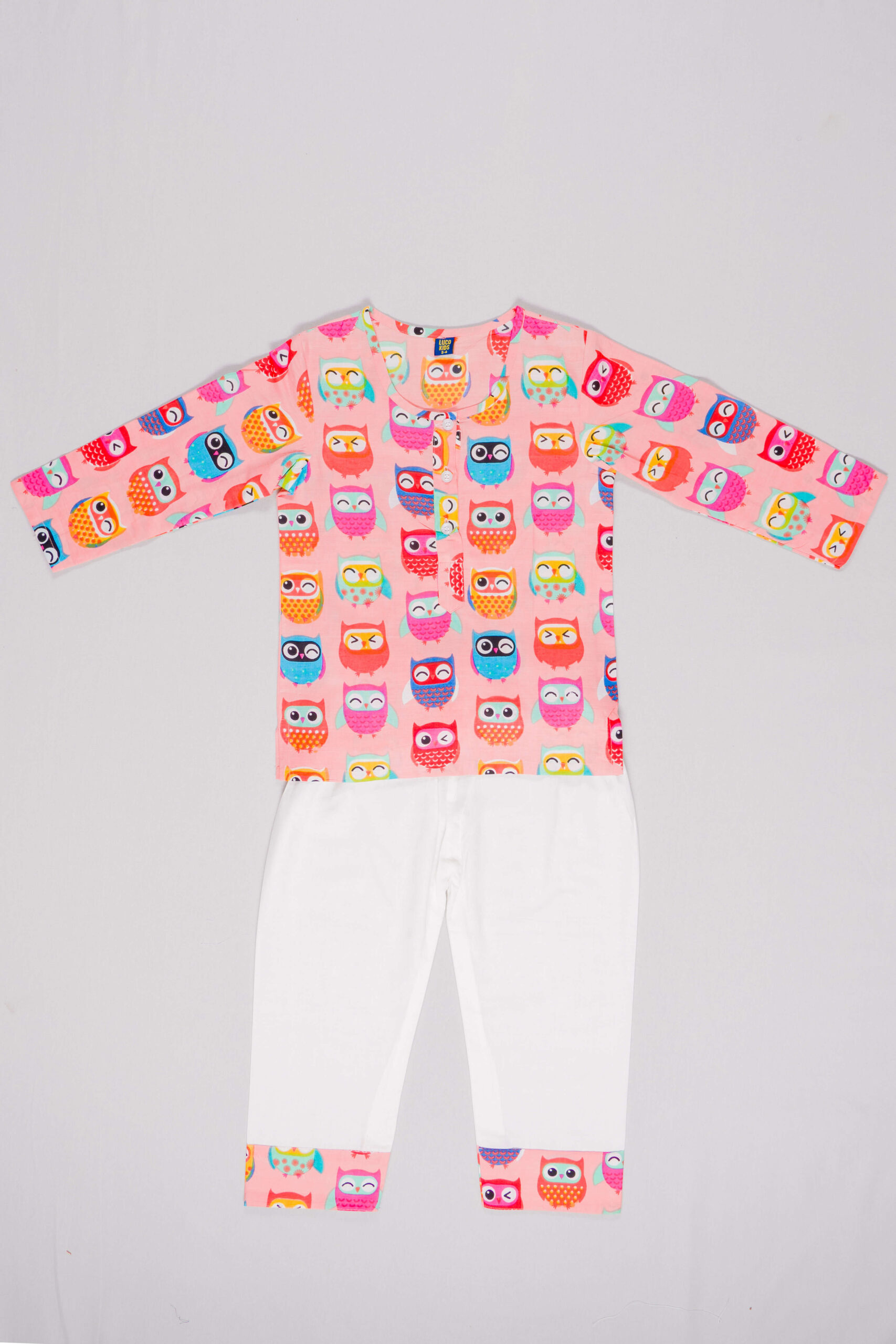 Night Owl Pink Nightsuit Set