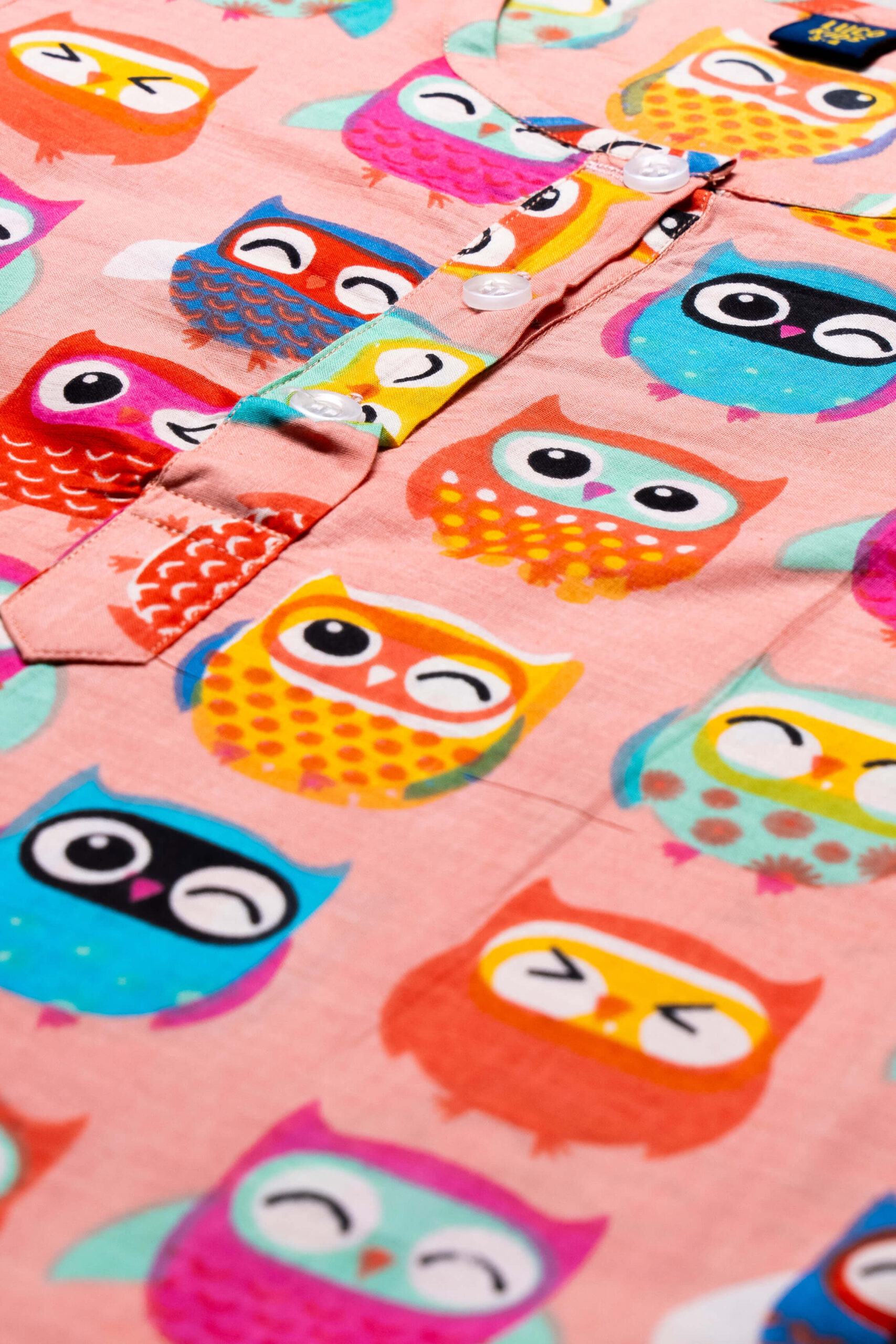 Night Owl Pink Nightsuit Set - Image 2