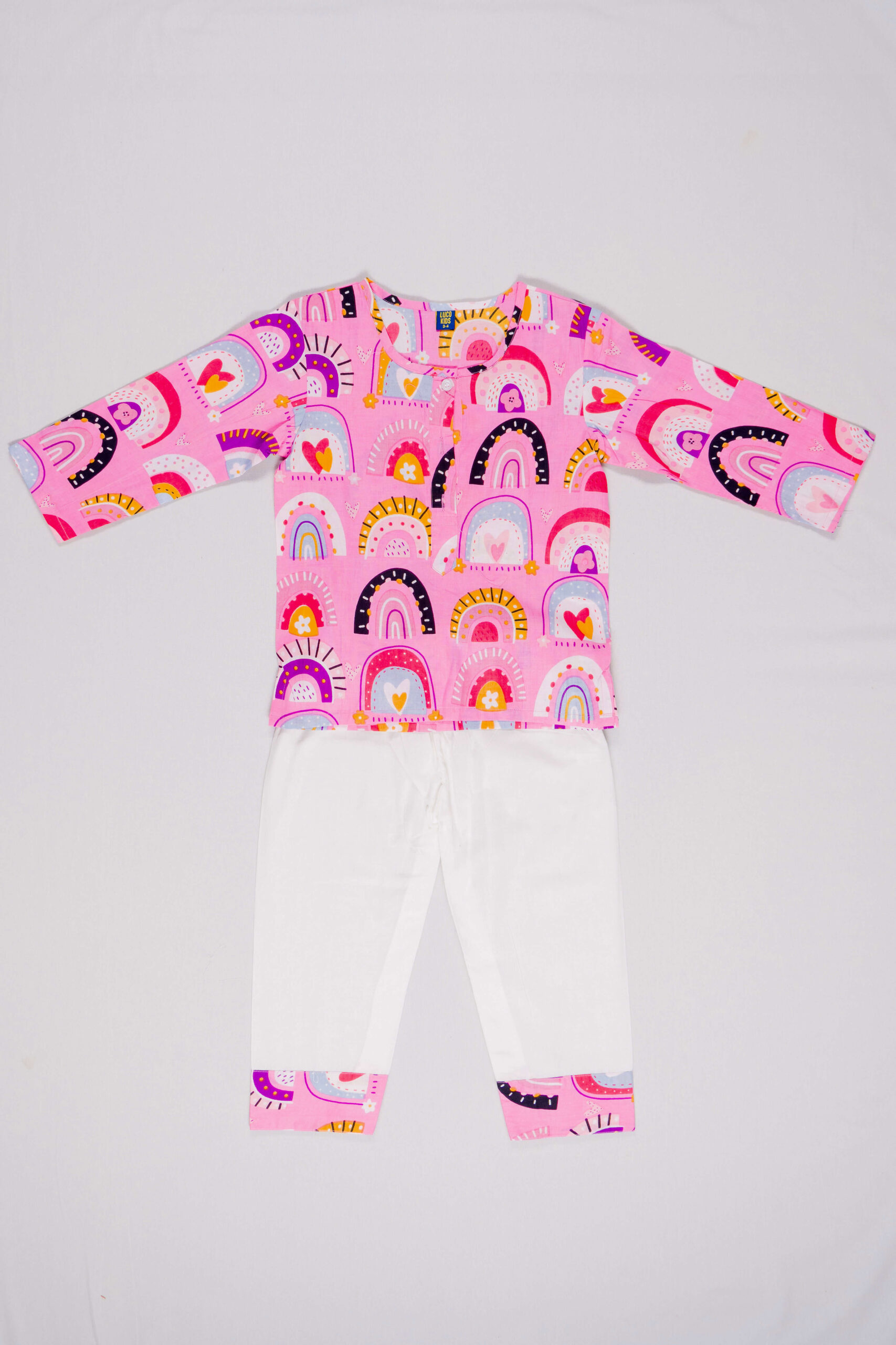 Rainbow Sprinkles Pink Nightsuit Set