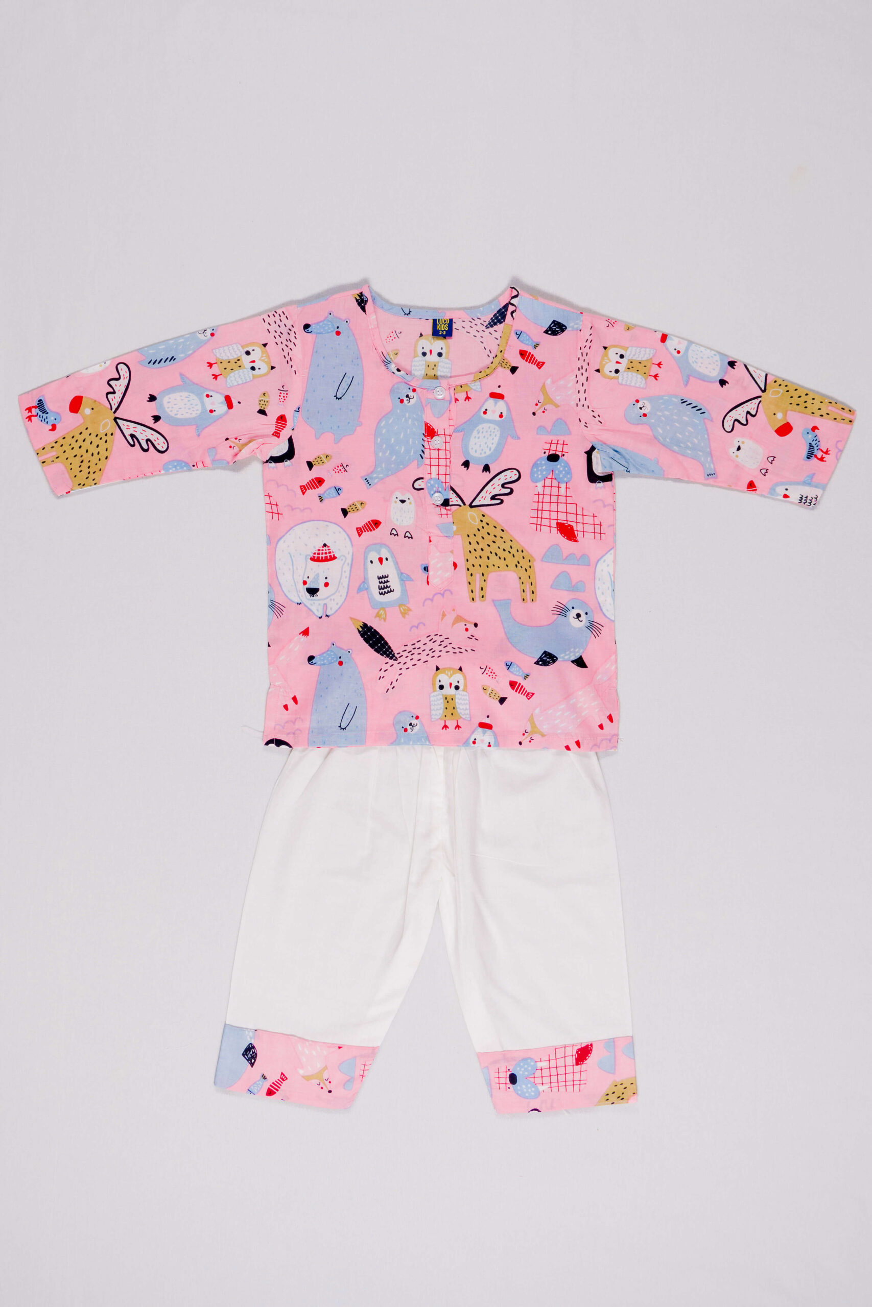 Reindeer Joy Pink Nightsuit Set