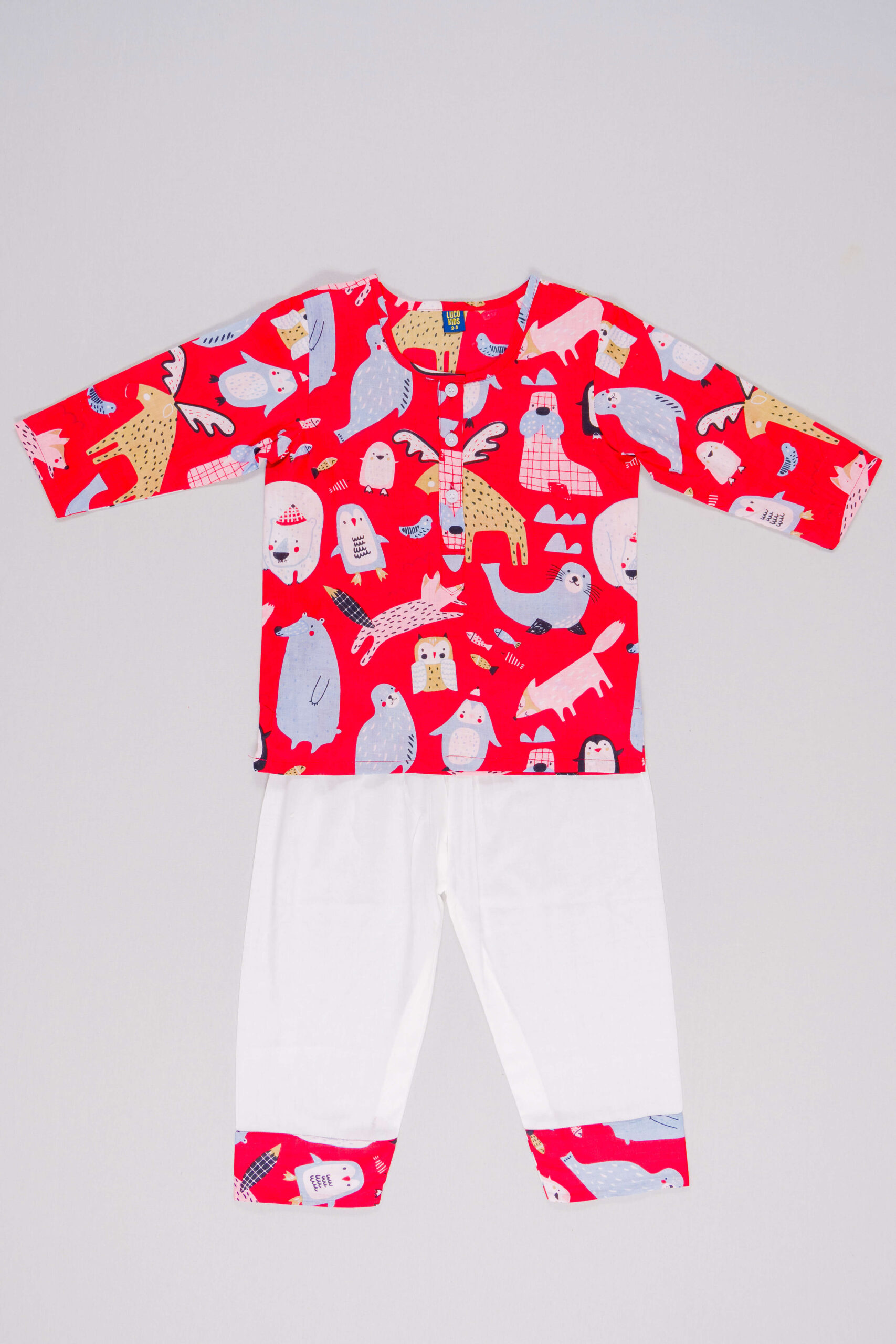 Reindeer Joy Red Nightsuit Set - Image 3