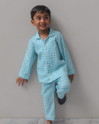 Blue Gingham Nightsuit